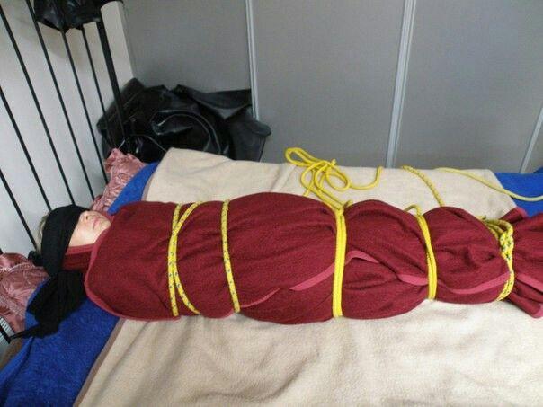 Wool blanket bondage and mummification