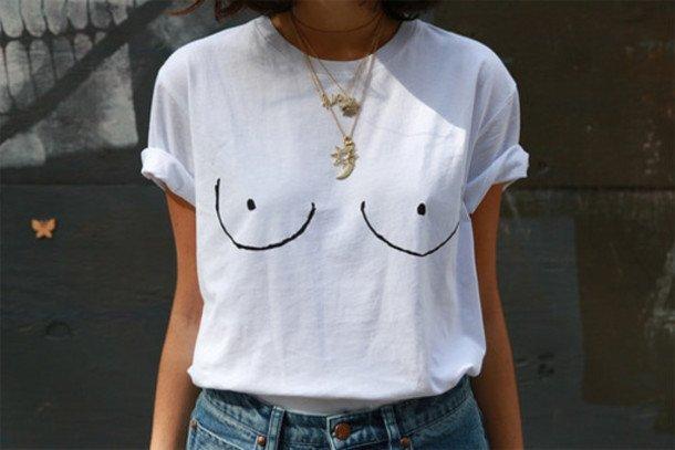 Shirt with holes for boobs