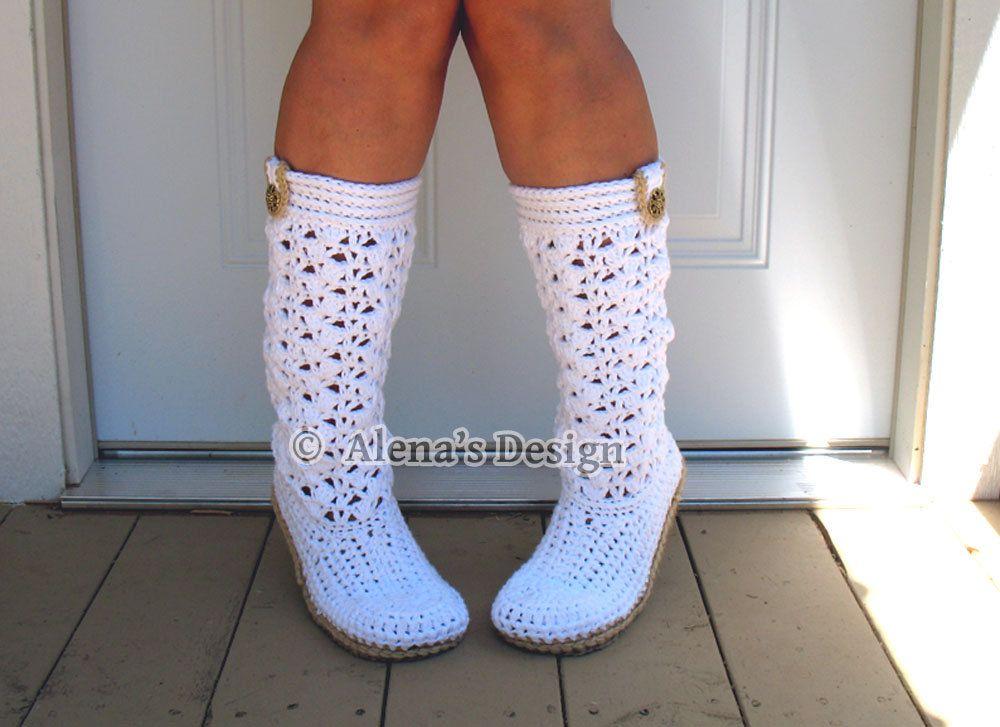Adult crocheted boot pattern