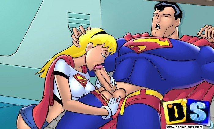 Superhero gets blowjob