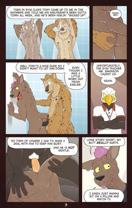 Furry gay comic in the shower