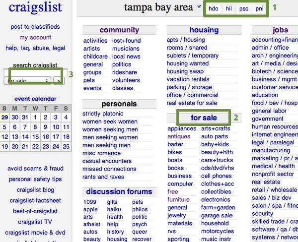 Search erotic section on craigslist