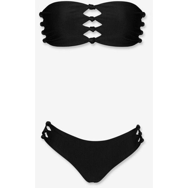 Black bikini top bandeau bathing suit