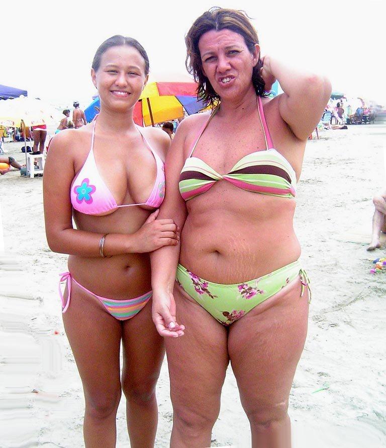 Chubby milf and daughter