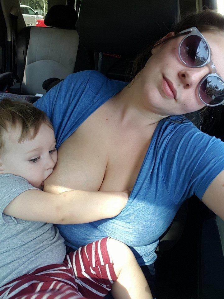 best of Her tits Mom makes lick son