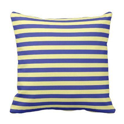 London reccomend Yellow and blue striped throw pillow