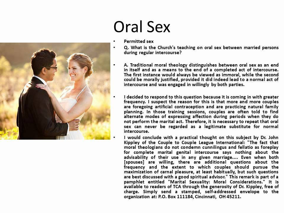 best of Marriage catholic Oral and sex