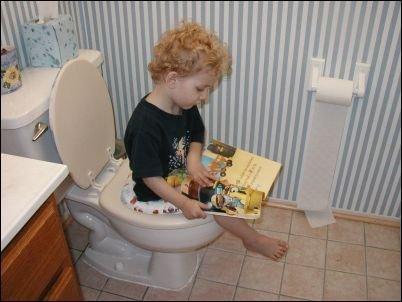 Bathroom peeing potty reading toilet