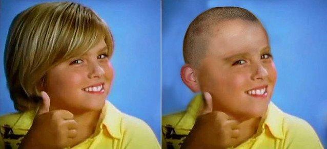 Sprouse shaved head