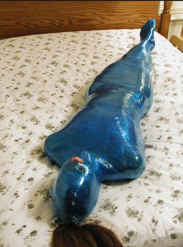 Bdsm mummification cling wrap picture pic