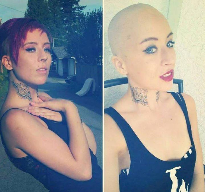 Before and after shaved women