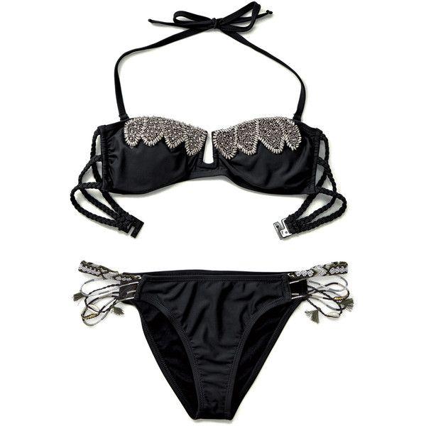Slate reccomend Black bikini top bandeau bathing suit