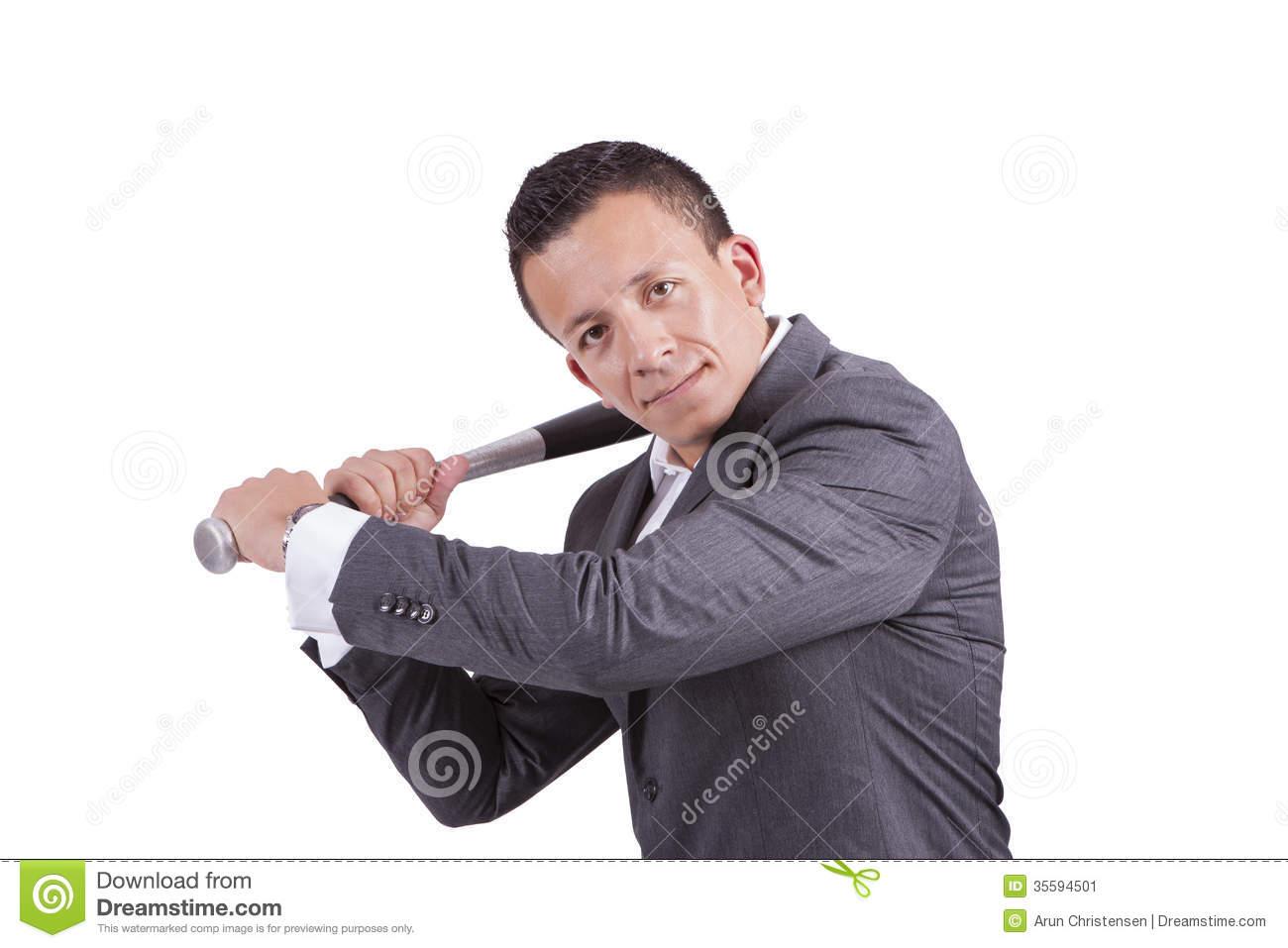 Man swinging bat