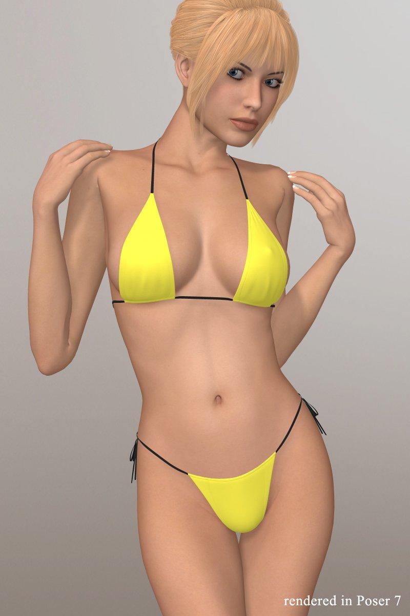 Model in very tiny bikini