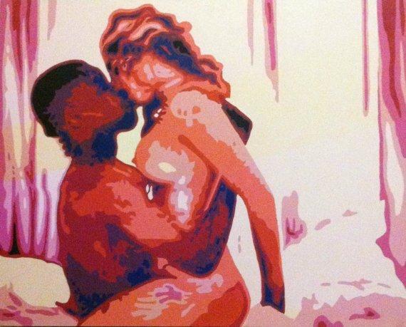 Interracial couple erotica photo art