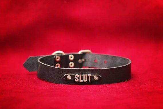 Leather collar slut