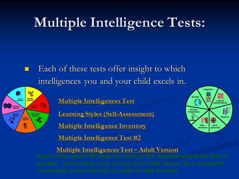 New N. reccomend Multiple intelligence test for adult