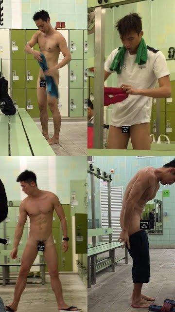 Naked shower pool swimmers gay men